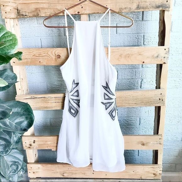 NWT Revolve NBD Revolve High Neck Beaded Sheath Dress - Picture 1 of 6